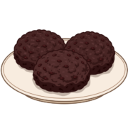 お盆に仏壇にお供えするおはぎのイラスト