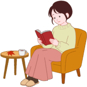 読書する女性 秋に読書にふけっている女性のイラスト