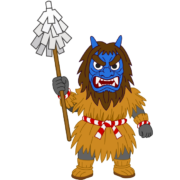 青面のナマハゲのキャラクターイラスト