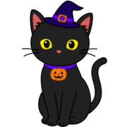 ハロウィンの可愛い黒猫のイラスト