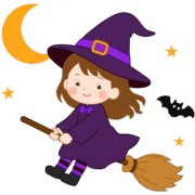 ハロウィンの魔女の少女のイラスト