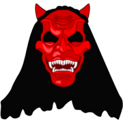 悪魔仮面のイラスト ハロウィンなどで使う赤い悪魔の仮面のイラスト