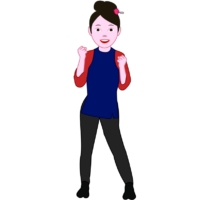 活発な服装の元気なお祭り女子のイラスト