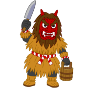 赤面のナマハゲのキャラクターイラスト