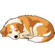 眠っている犬 気持ちよさそうに眠っている犬のイラスト