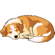気持ちよさそうに眠っている犬のイラスト