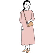 秋ファッションワンピース 秋ファッションのワンピースを着たシンプルな女性のイラスト